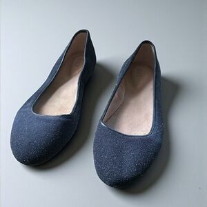 💙 Bloch Navy Sparkle Ballet Flats – Italian Suede, EU 37 / US 6.5–7, EUC ✨